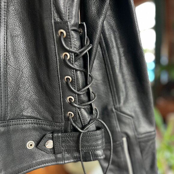 HellBabes Limited-Edition Studded Leather Motorcycle Jacket - Picture 3 of 12